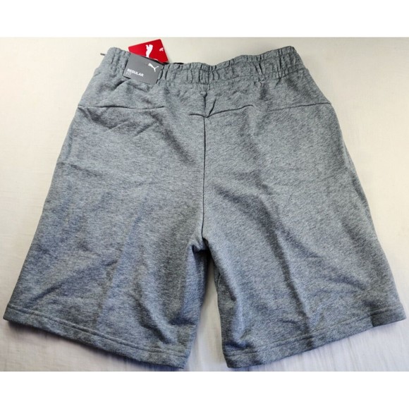 PUMA Essential Men's Sweat Bermuda Shorts Large Gray Regular Fit Cotton Terry - Picture 6 of 8